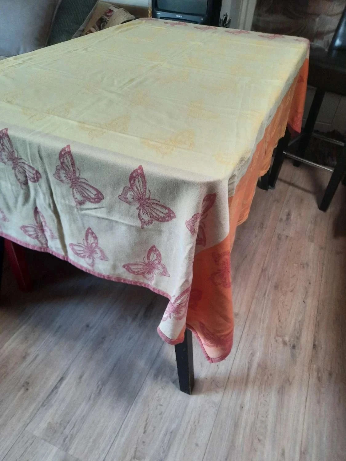 🙏 Tablecloth in Coton damassé 190 x 150 cm. – photo 2